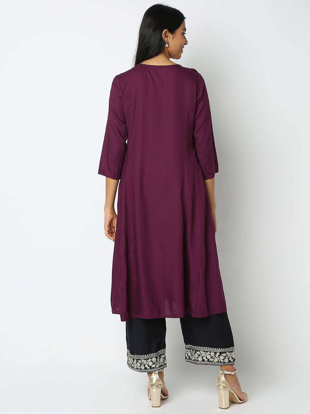 Flare Fit Embroidered Kurta