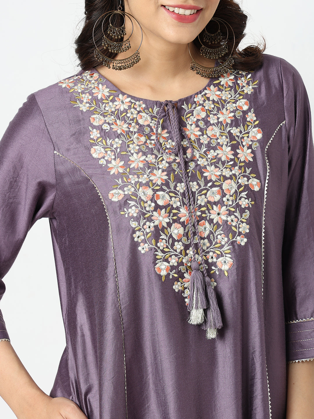 Flare Fit Embroidered Kurta