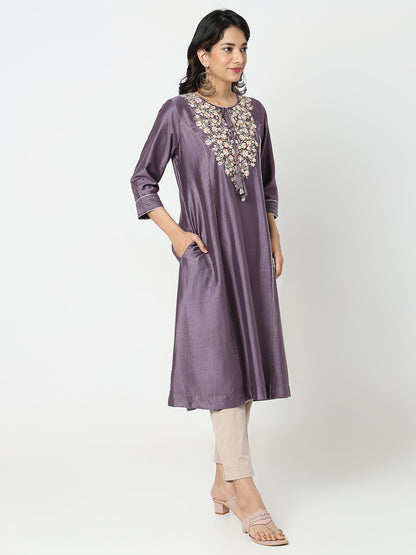 Flare Fit Embroidered Kurta