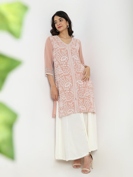Straight Fit Embroidered Kurta