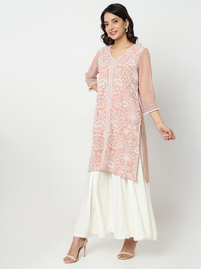 Straight Fit Embroidered Kurta