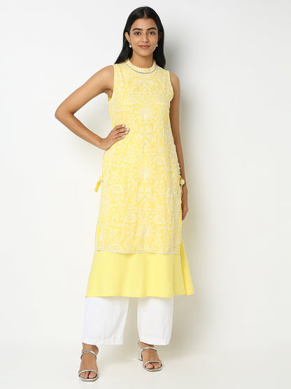Flare Fit Embroidered Kurta