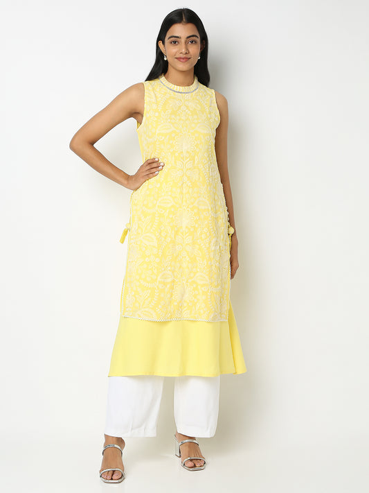Flare Fit Embroidered Kurta