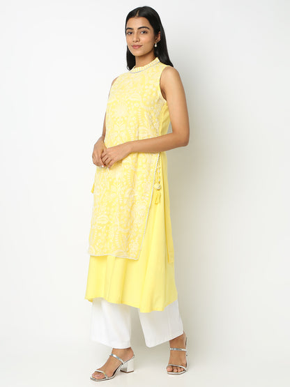 Flare Fit Embroidered Kurta