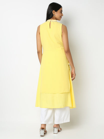 Flare Fit Embroidered Kurta