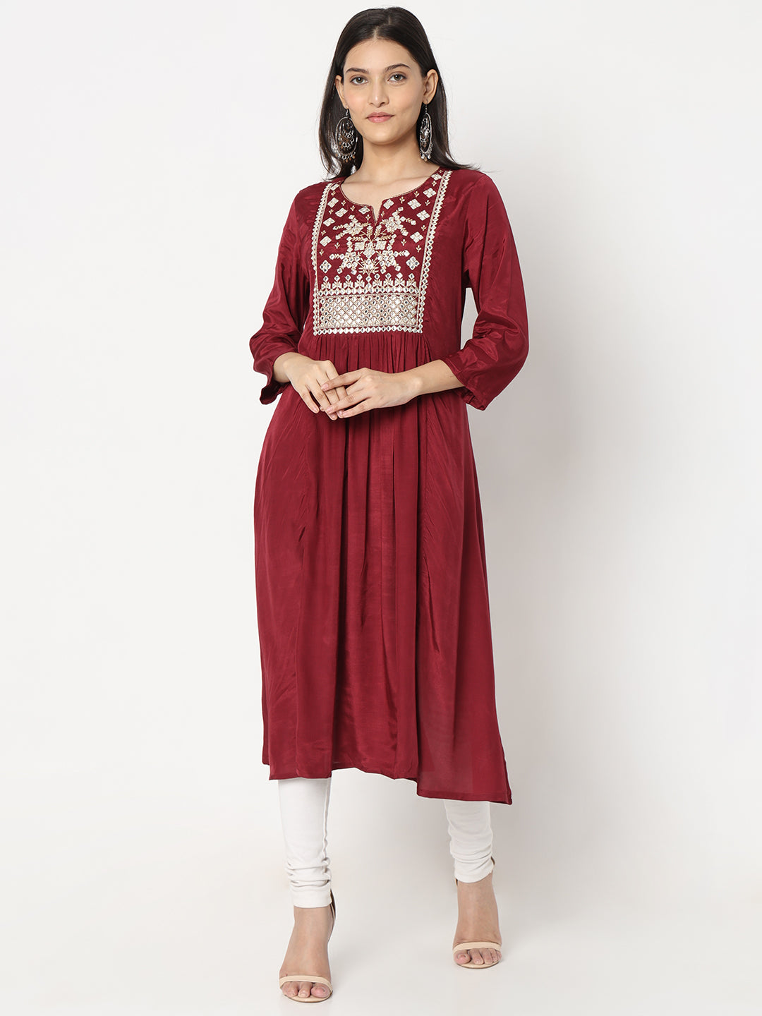 Flare Fit Embellished Kurta