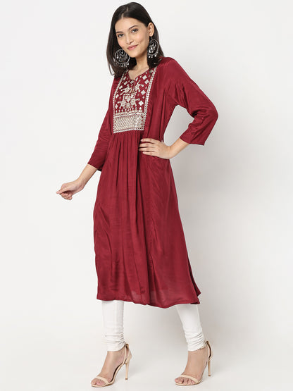 Flare Fit Embellished Kurta