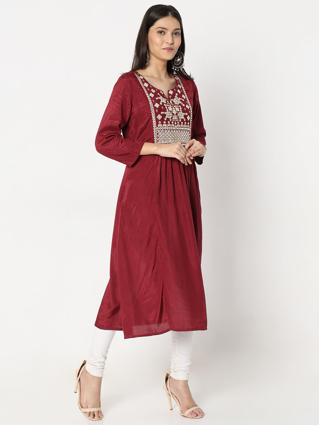 Flare Fit Embellished Kurta