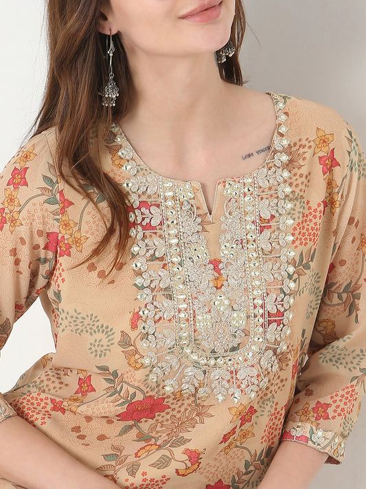 Flare Fit Embellished Kurta