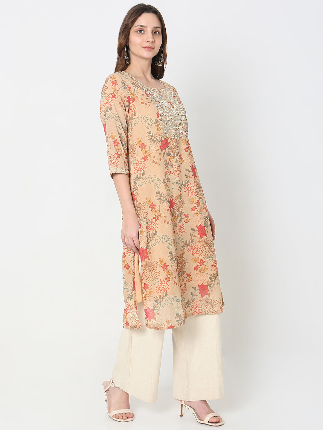Flare Fit Embellished Kurta