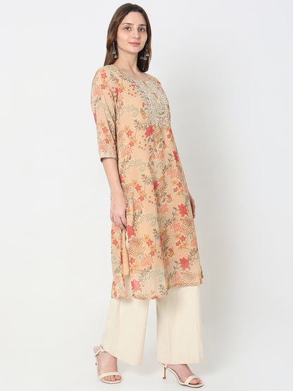 Flare Fit Embellished Kurta