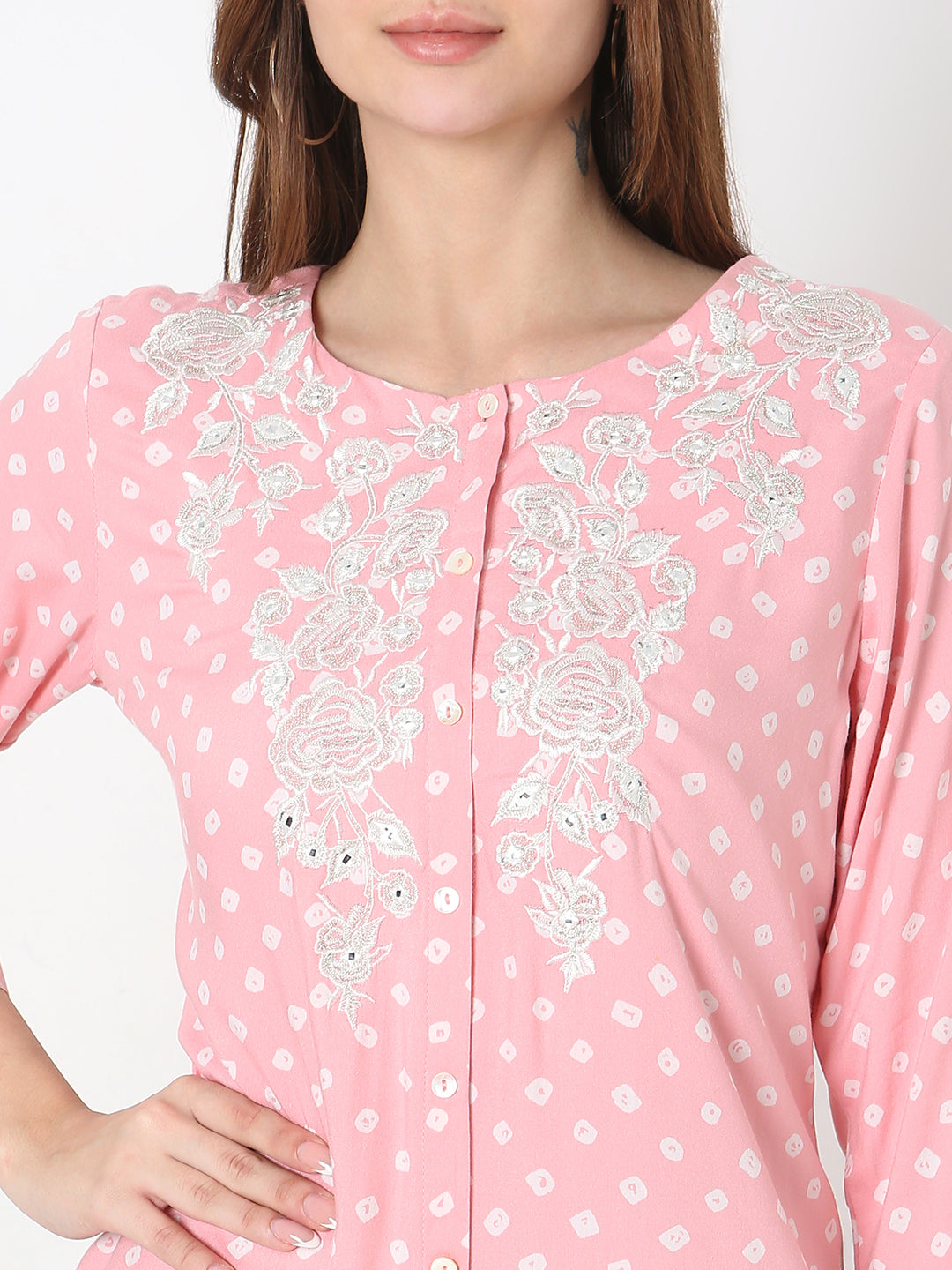 Flare Fit Embellished Kurta