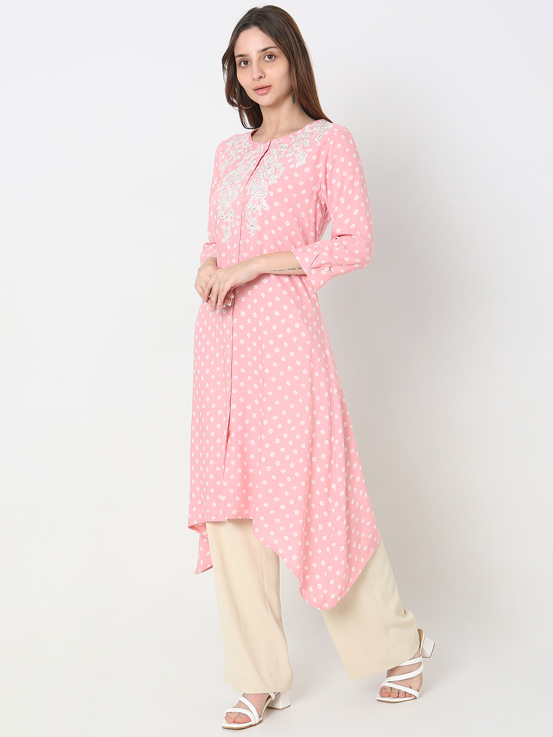 Flare Fit Embellished Kurta