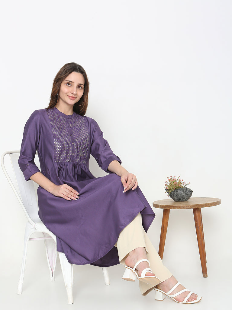 Flare Fit Embellished Kurta