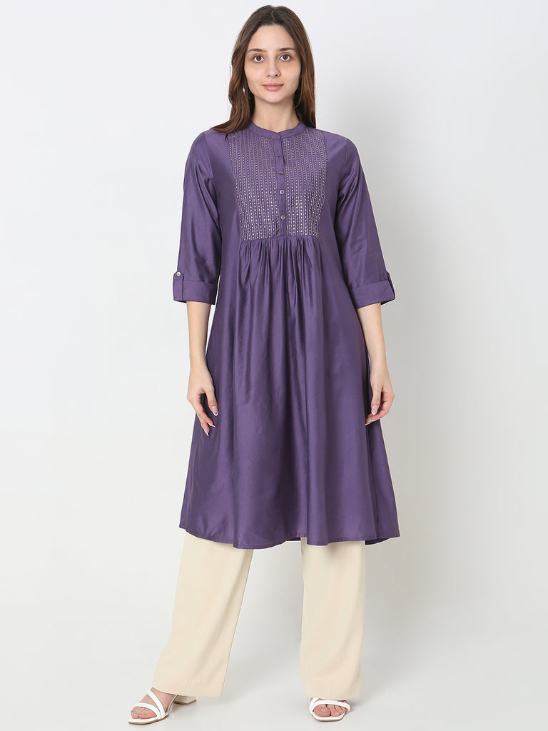 Flare Fit Embellished Kurta