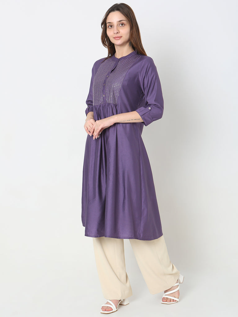 Flare Fit Embellished Kurta