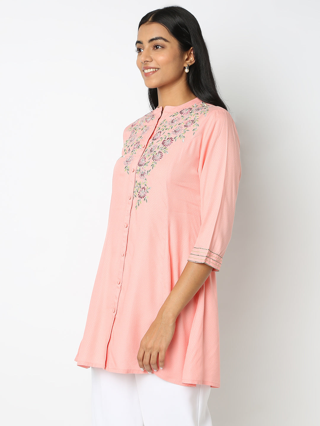 Flare Fit Embroidered Kurta