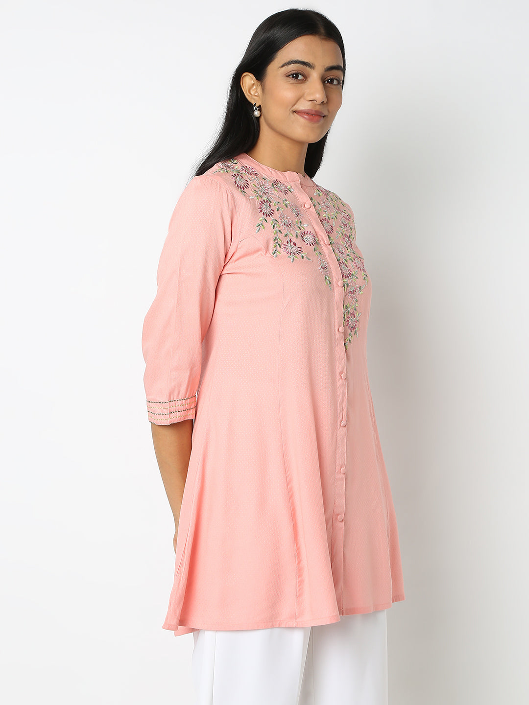 Flare Fit Embroidered Kurta