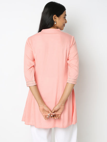 Flare Fit Embroidered Kurta