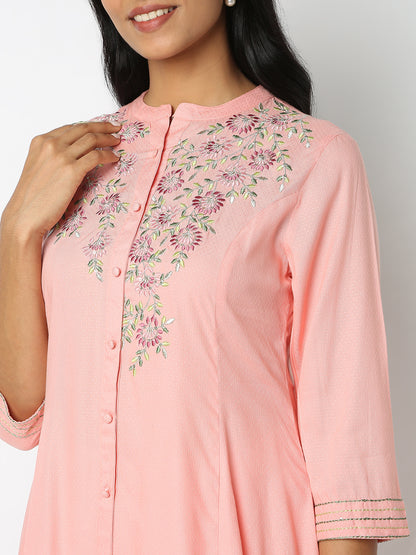 Flare Fit Embroidered Kurta