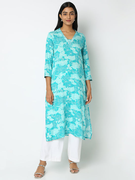 Flare Fit Printed Kurta