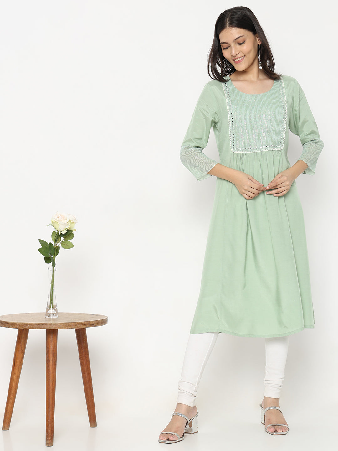 Flare Fit Embellished Kurta