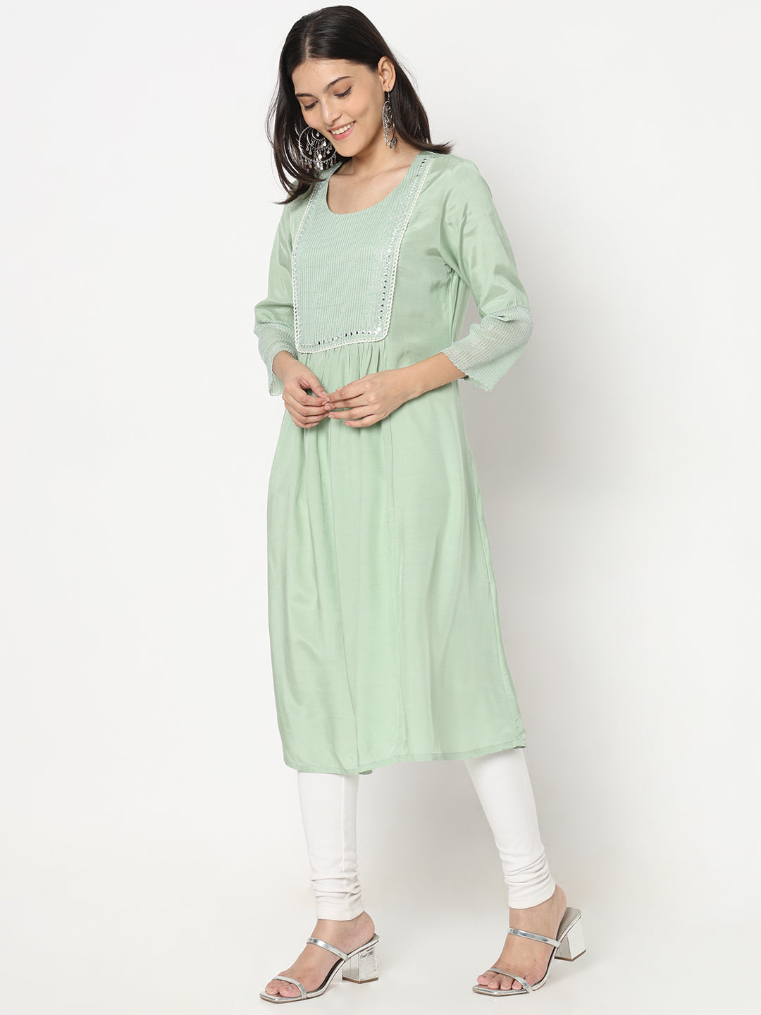 Flare Fit Embellished Kurta
