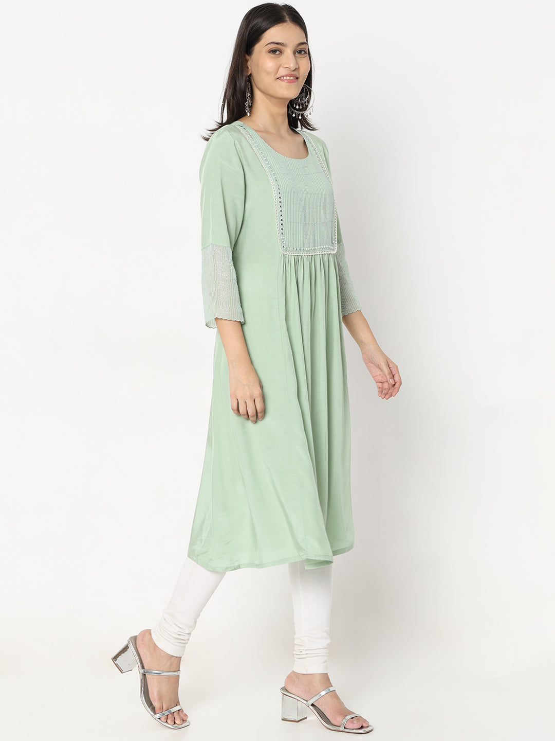 Flare Fit Embellished Kurta
