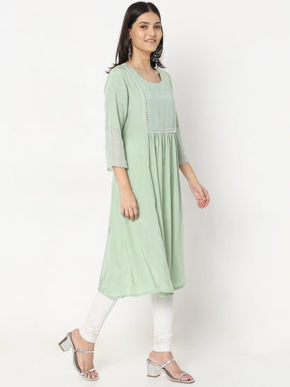 Flare Fit Embellished Kurta
