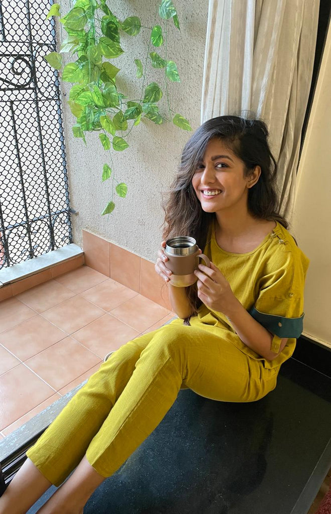 Ishita Dutta in Mustard Box Top